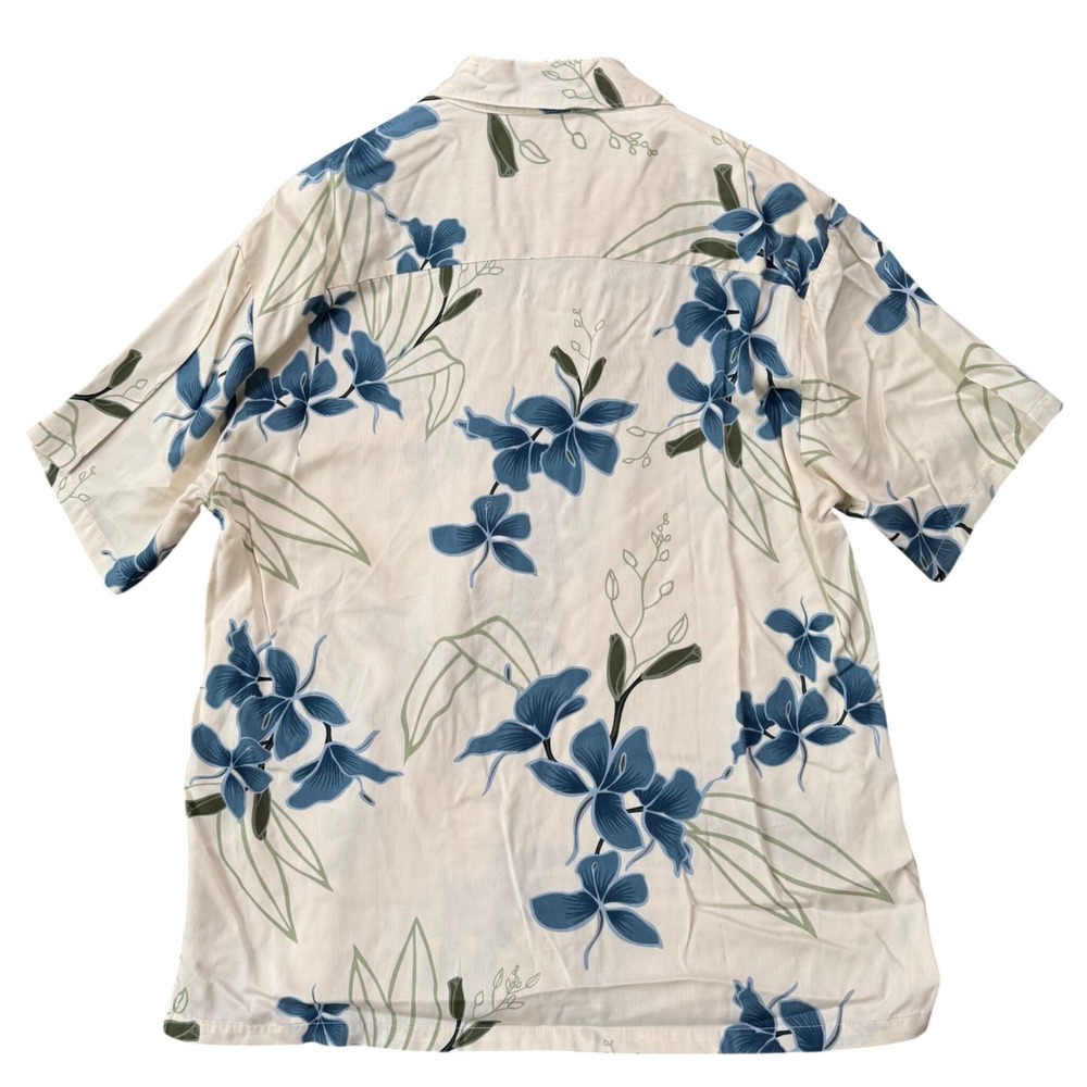 Hilo Hattie Shirt Large Mens Hawaiian 100% Rayon Floral Orchid Made in USA - Picture 4 of 8